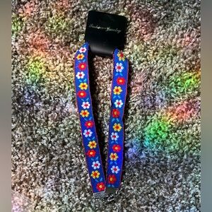 NWT Fashion Jewelry choker, blue floral